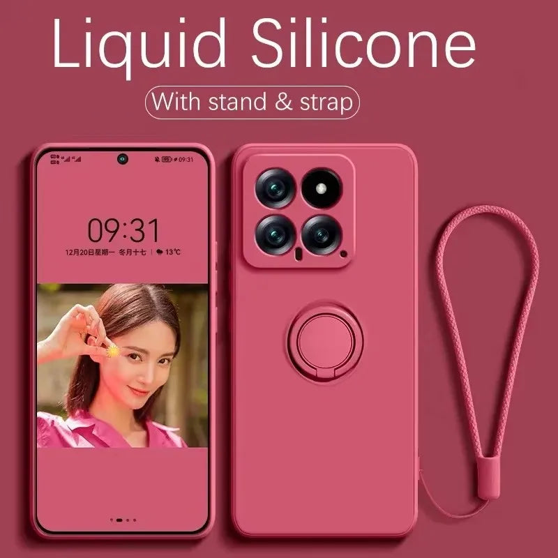 Liquid Silicone Magnetic Case Kickstand Xiaomi Redmi Note