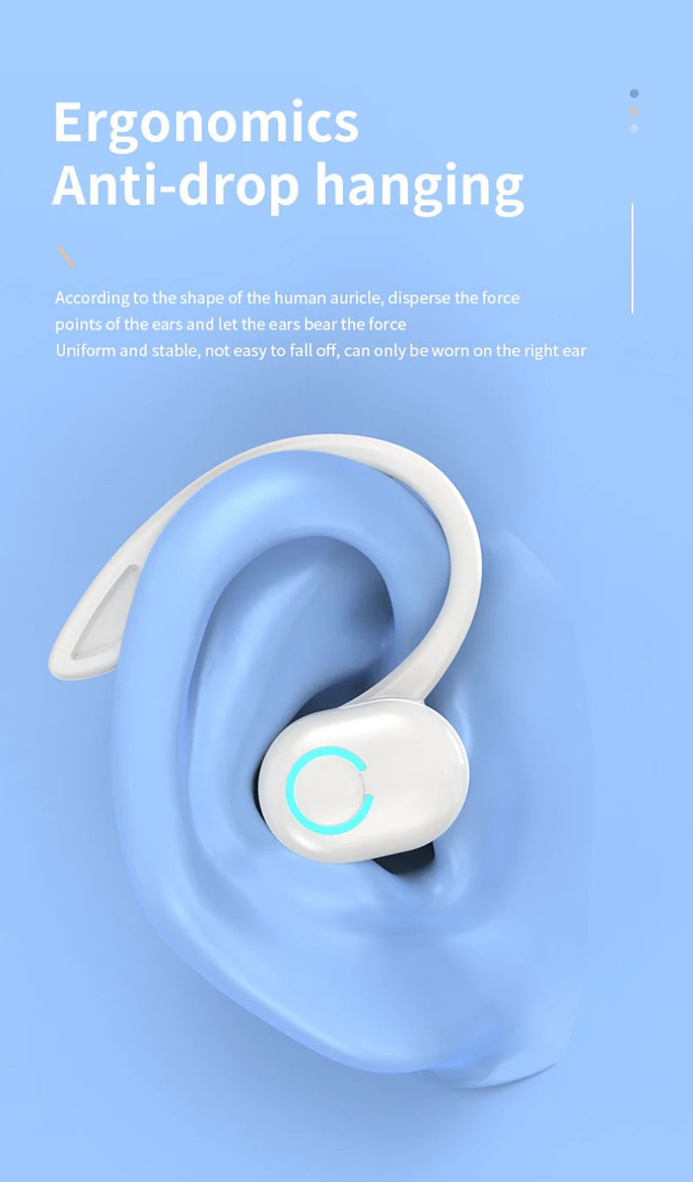 Active Noise Cancellation Wireless Ear Hook Headset