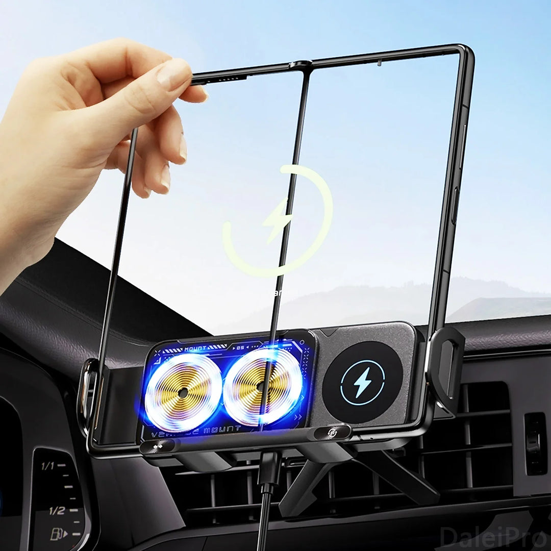 Electric Car Phone Mount Wireless Charger Auto-Clamp 15W