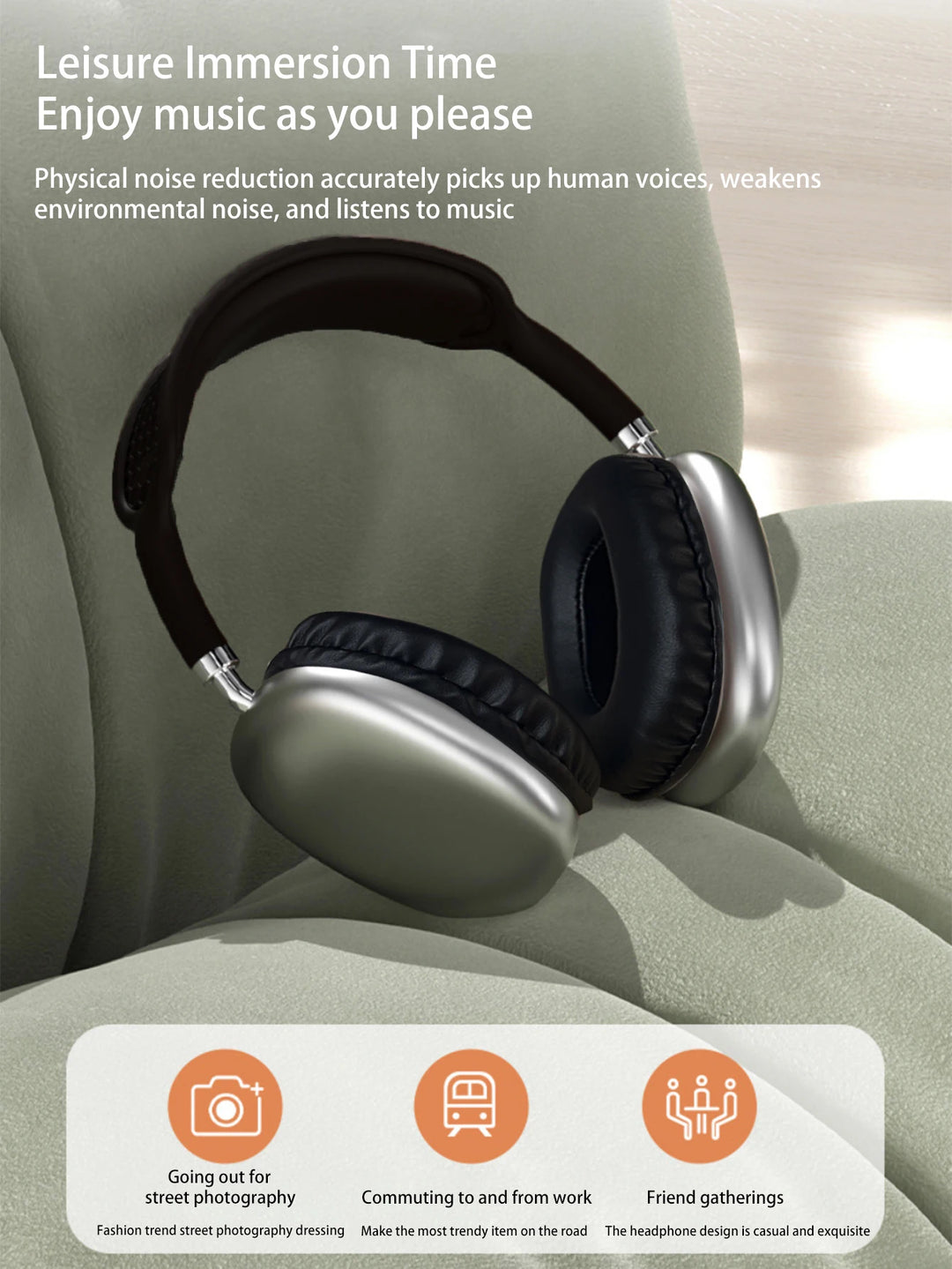 T-WOLF ANC Bluetooth Headphones