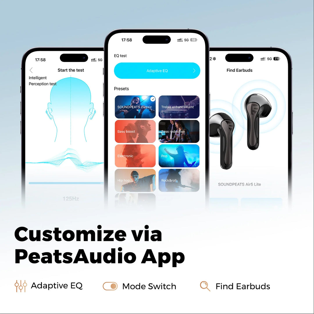 Soundpeats Air5 Lite Hi-Res Wireless Earbuds - Waterproof with 4 Dynamic Drivers