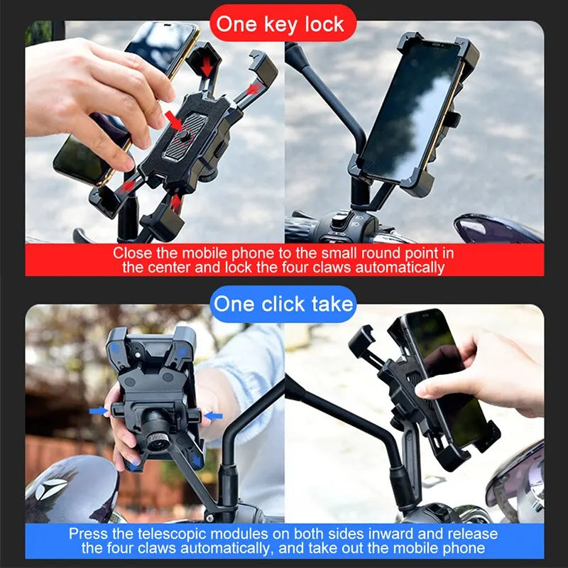 360° Bike Phone Holder – Shockproof Universal Handlebar Mount & GPS Clip