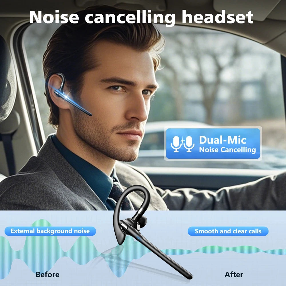 CUGUU Bluetooth 5.4 Ear Hook Wireless Earphones - Noise Reduction & 48h Playtime