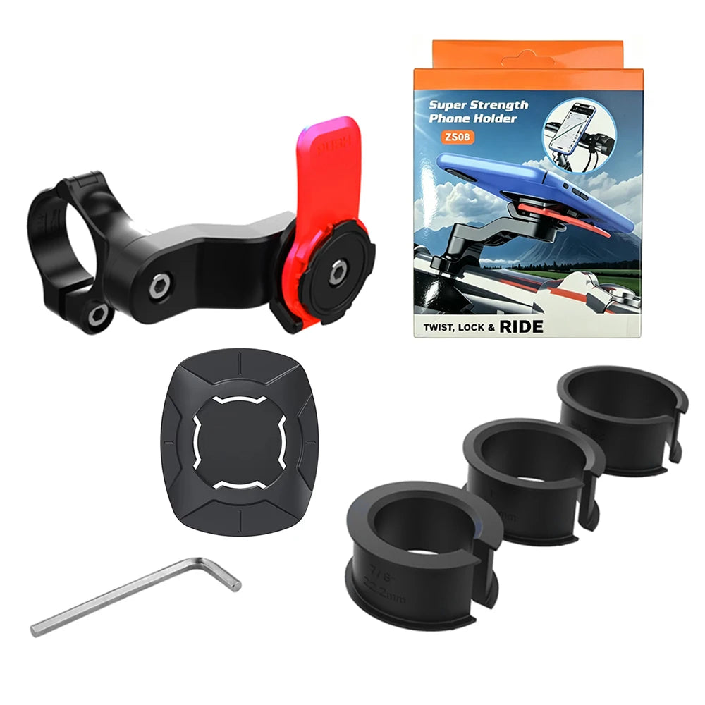 Universal Bike Phone Holder – 360° Rotatable MTB Handlebar Mount Detachable