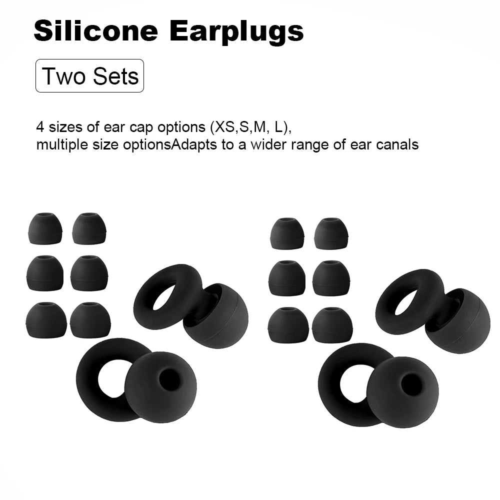 Silicone Earplugs 4 Sizes Hypoallergenic Reusable Noise Reducing