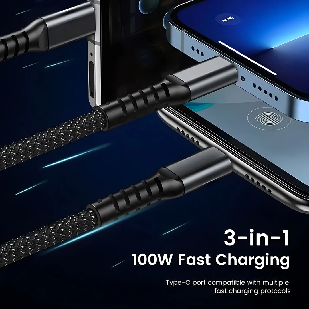 Effortlessly Charge Multiple Devices with our 100W Fast Charging Cable