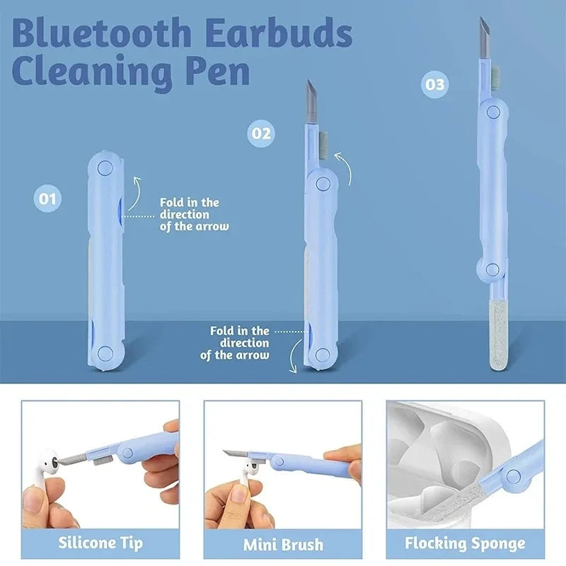 7-in-1 Keyboard Cleaner Brush Kit | Earphone Cleaning Pen Keycap Puller for PC AirPods Laptop