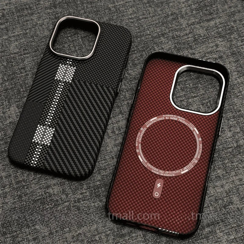 Carbon Fiber MagSafe Case for iPhone 15/16/17 Pro Max – Camera Lens Protection