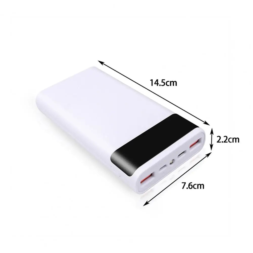 DIY 20000mAh Power Bank Case with LCD Display, Dual USB, & Flashlight