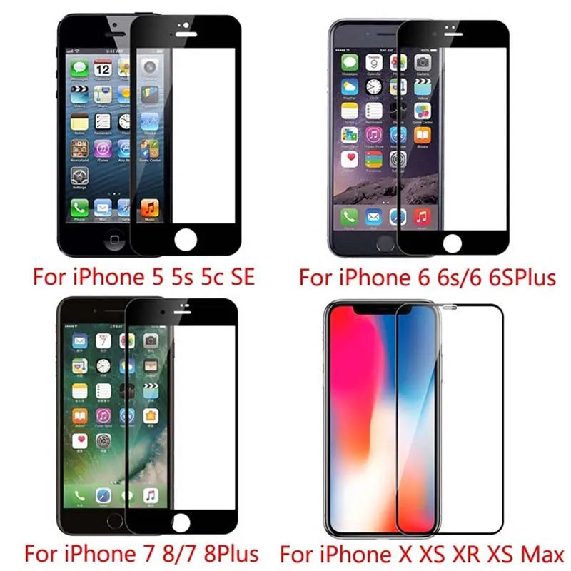 2-Pack AdvenQi Golden Armor Tempered Glass iPhone 17 16 15 14 13 12 11 X XR XS 7 8 Plus Full Glue