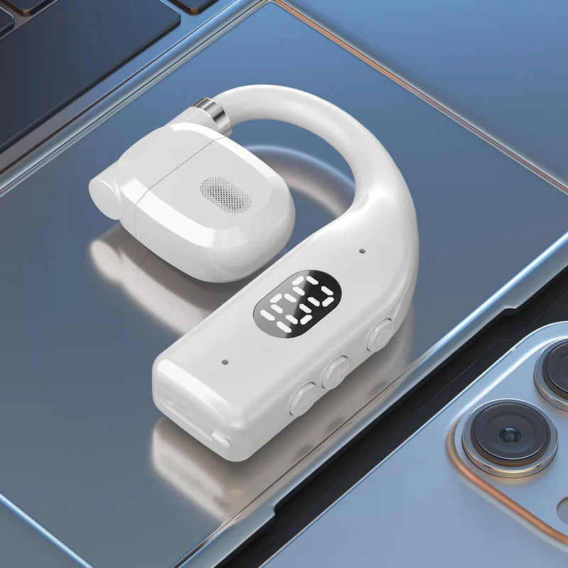 STTKGZD Bluetooth 5.3 Open-Ear Helmet Headset with ENC Noise Reduction LED Display