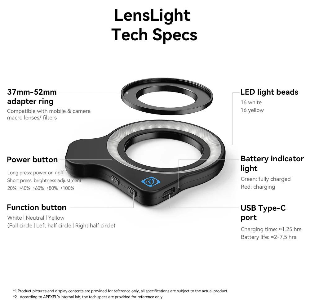 Ring Flash Light for Phone Macro Photography