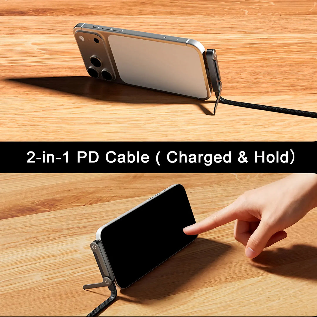 BESY 2-in-1 Type-C Cable Phone Holder – 240W Fast Charging Bracket