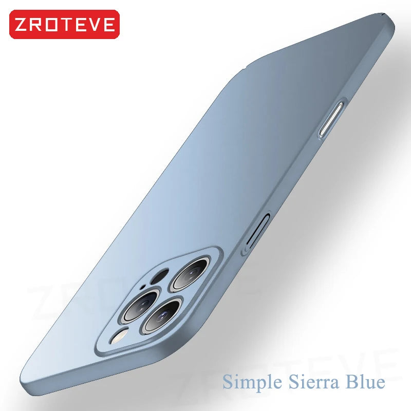 ZROTEVE Slim Matte iPhone Case | Hard PC Anti-Fingerprint Cover iPhone 17–12
