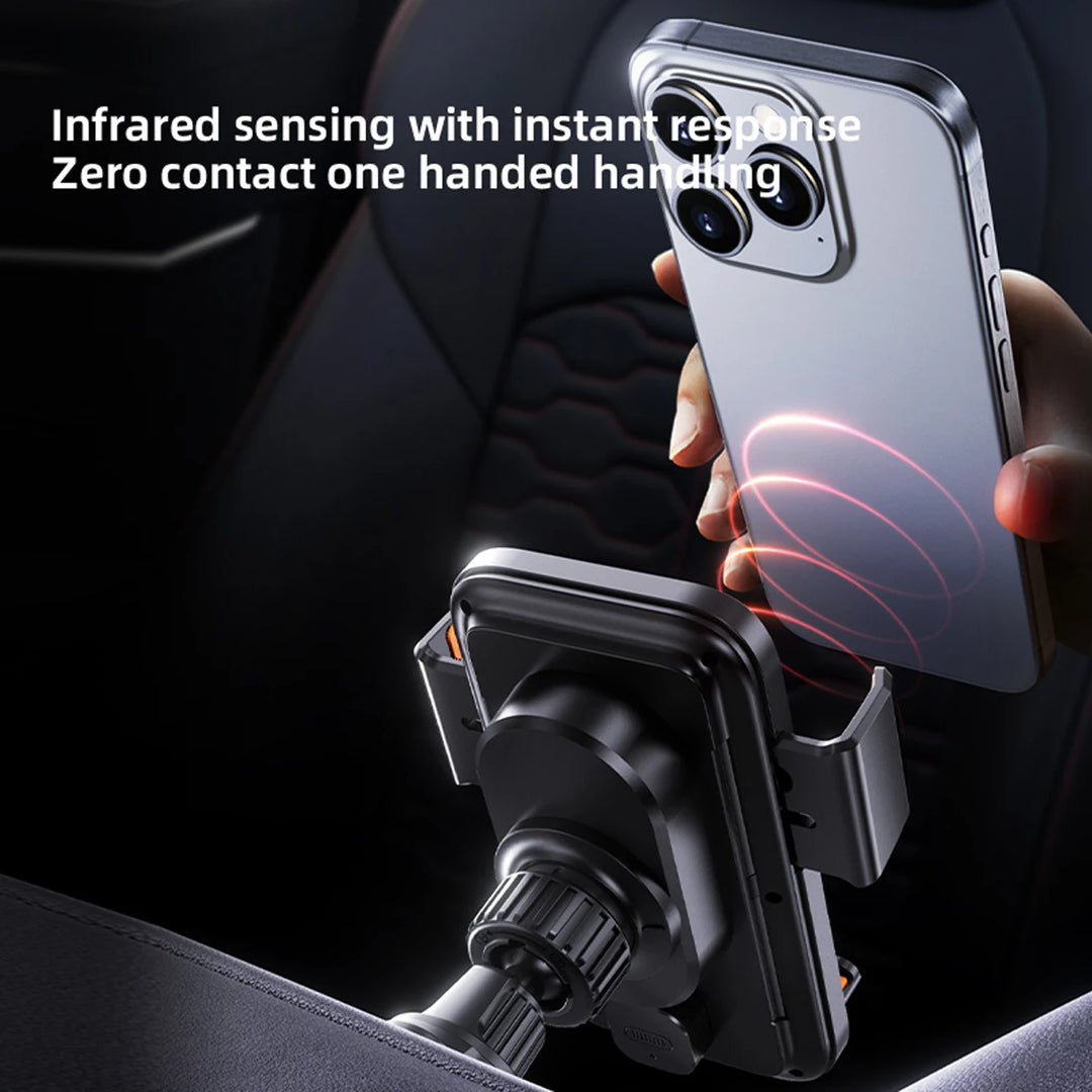 Smart Auto-Sensing Car Phone Mount – 15W Wireless Charger