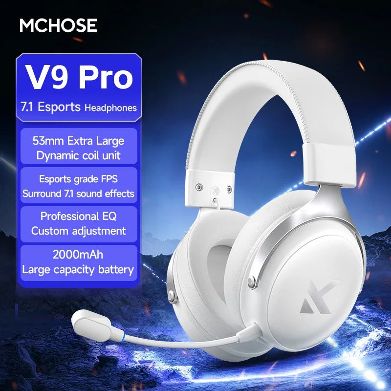 MCHOSE V9 Pro Gaming Headset Tri-Mode Wireless ANC 7.1 Surround