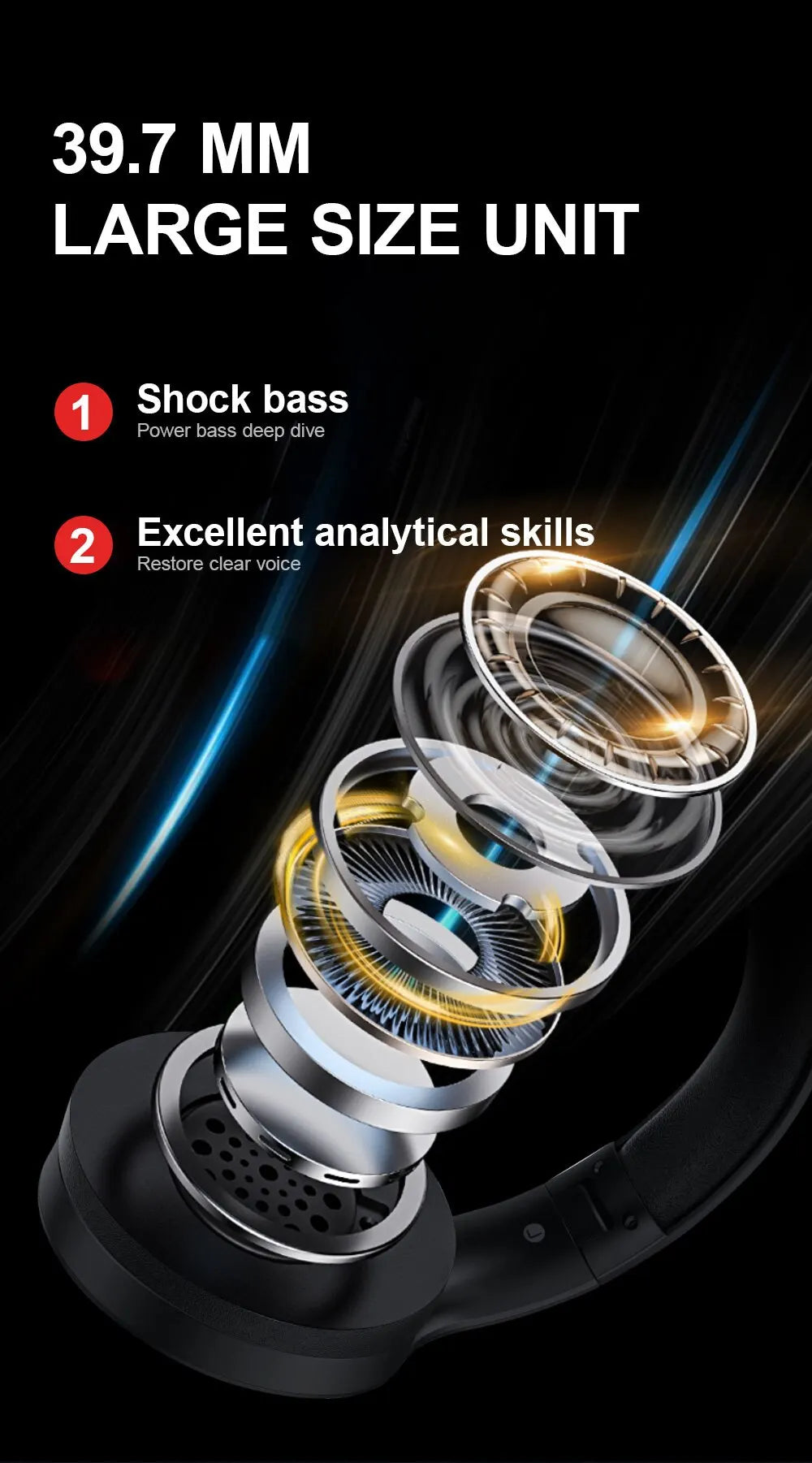 Siindoo JH-919 Wireless Headphones: Long-Lasting Battery & Deep Bass