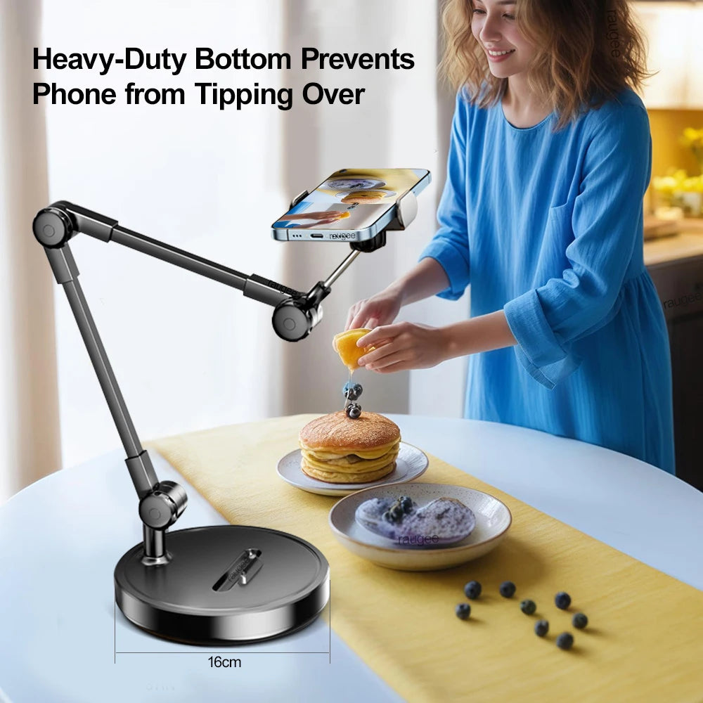 Raugee Overhead Phone Stand – Adjustable Arm for Live Streaming
