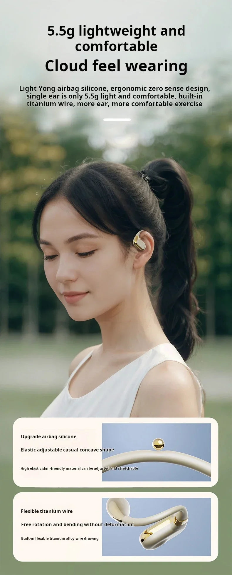 Sony Open-Ear Wireless Earphones 360 Surround Sound Earbuds