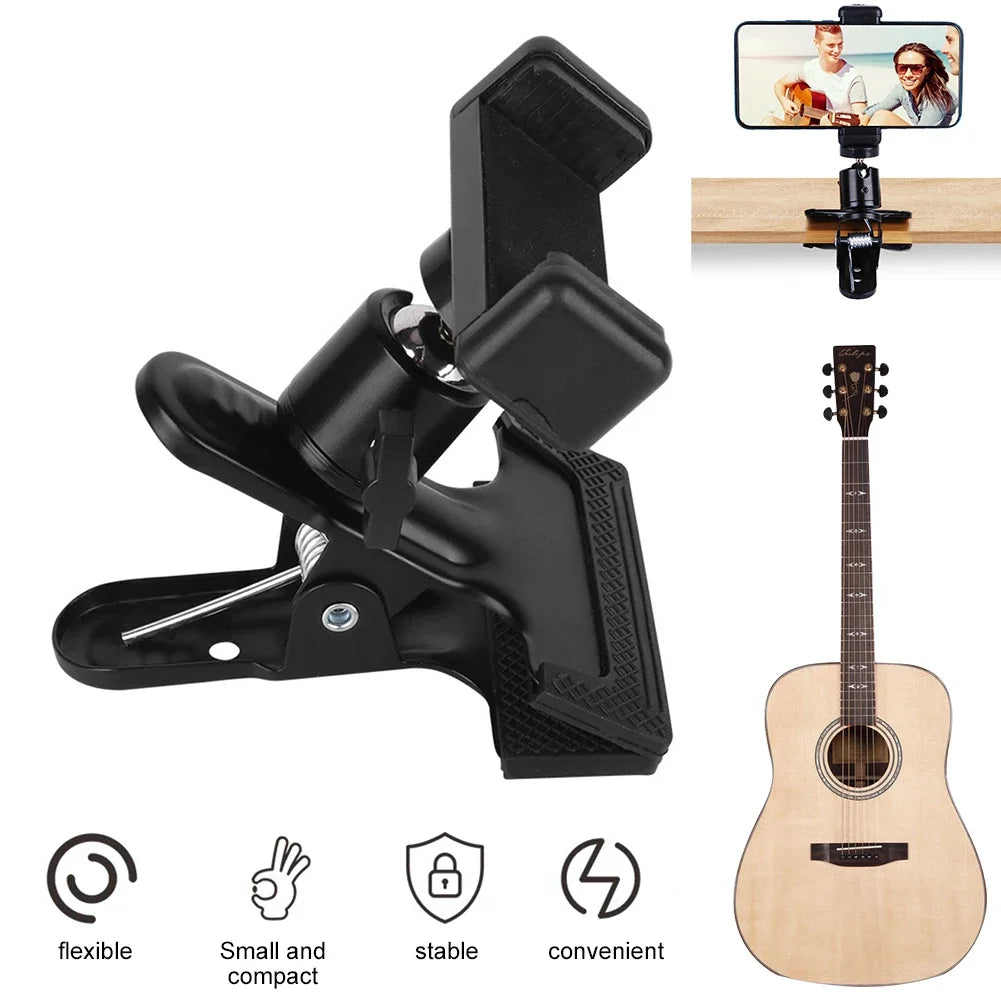Hands-Free Recording for Musicians - Guitar Headstock Phone Holder