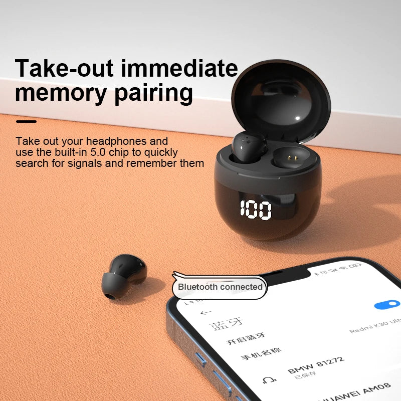 OLOEY Mini TWS Bluetooth 5.3 Earbuds - Compact Noise Cancellation