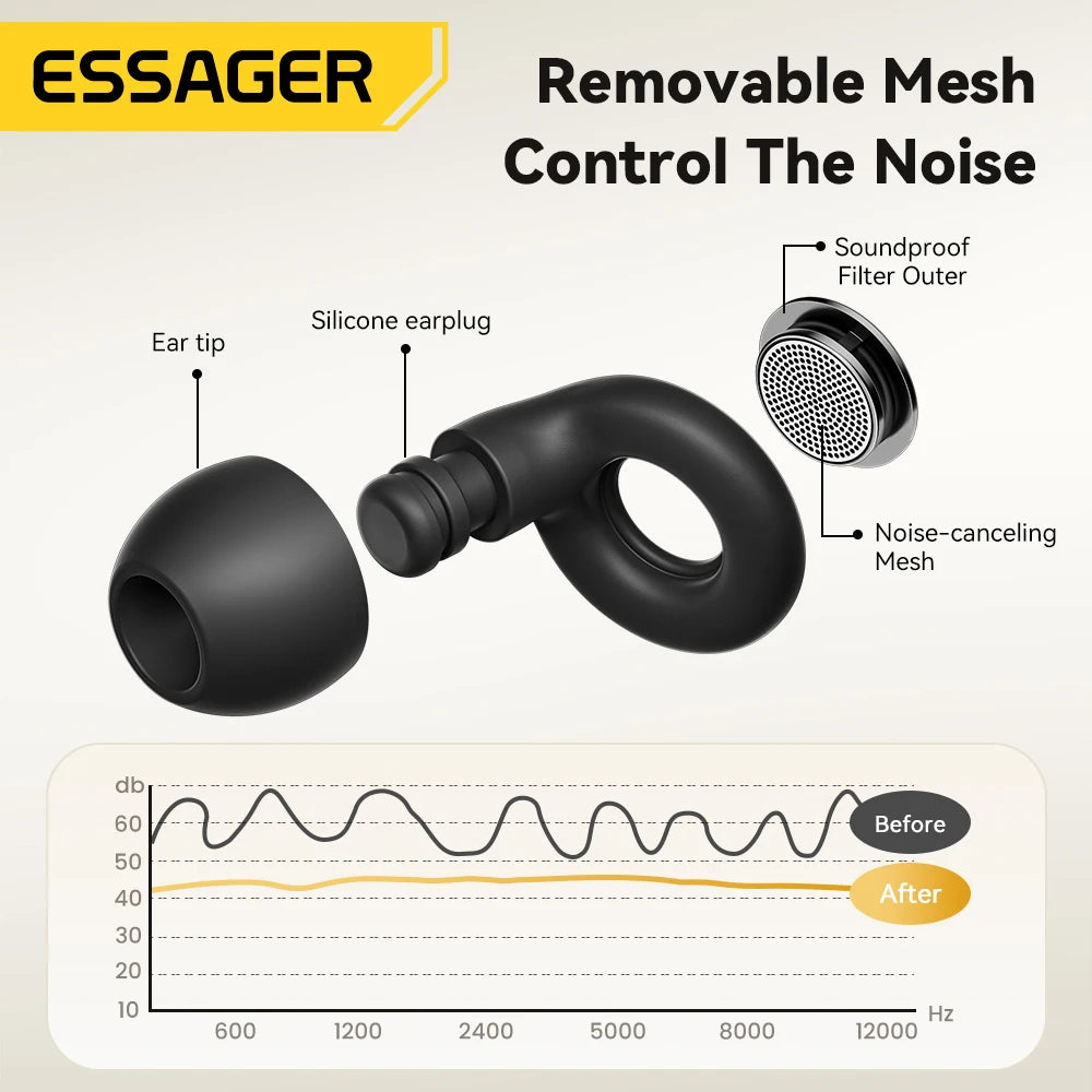Soft Silicone Sleep Earplugs Noise Reducing Comfort Ear Plugs