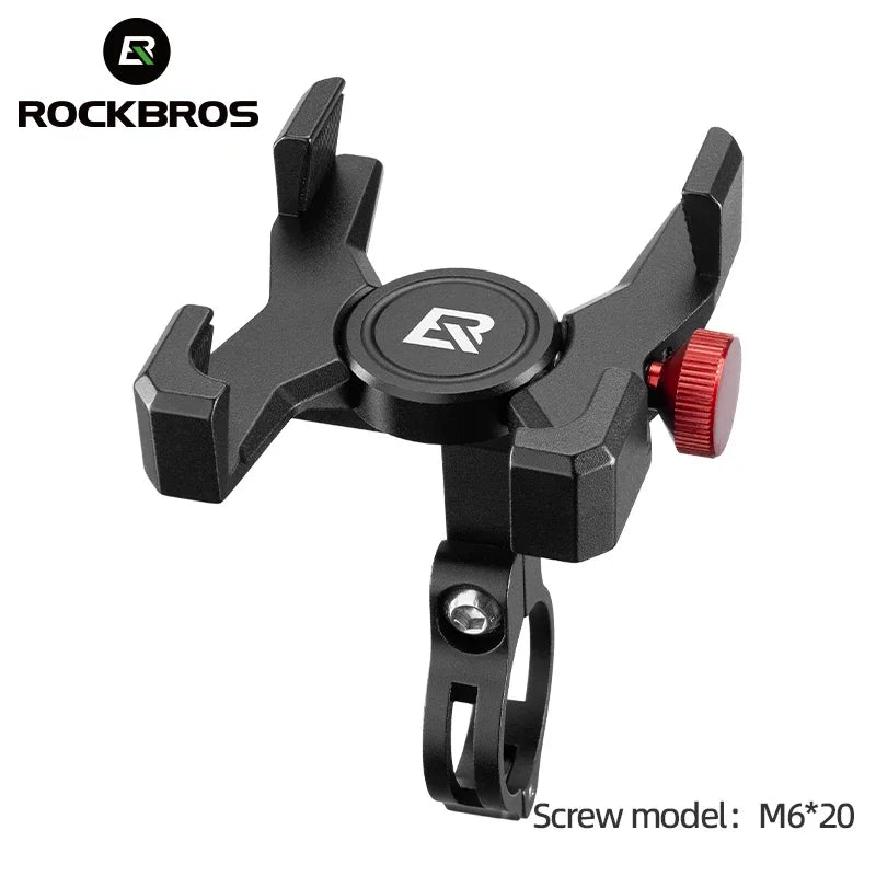 ROCKBROS Aluminum Bike Phone Mount – 360° Rotation Holder 4.7-7.09"