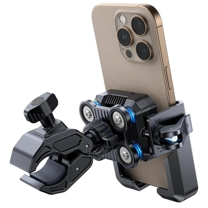 Buy Pro Motorcycle Phone Mount 2025 Upgraded – Dual Shock Absorber | Free Shipping & Fast Delivery