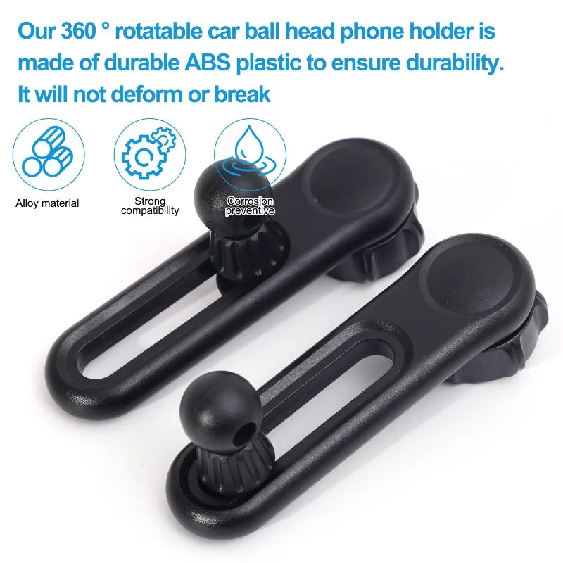 Car Ball Head Phone Mount – 360° Rotating 17mm Extension Pole GPS Adapter