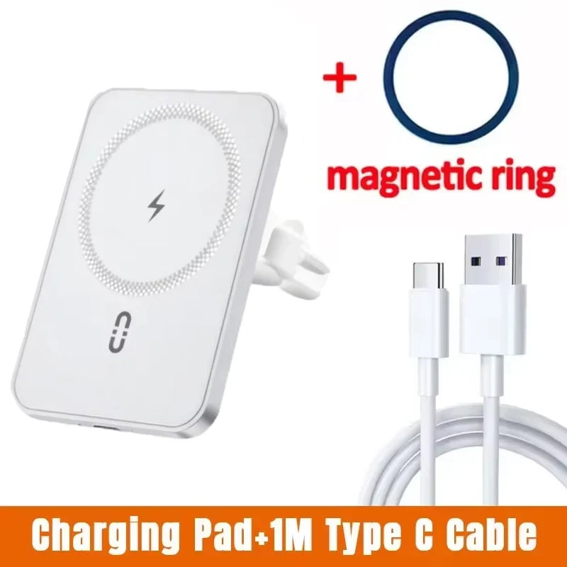 VIKEFON MagSafe Wireless Car Charger – 15W Air Vent Phone Holder Mount