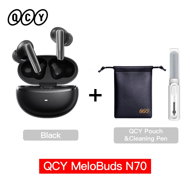 QCY MeloBuds N70 Bluetooth 6.0 ANC Earbuds | LDAC Hi-Res | 6-Mic | 50H | Wireless Charging