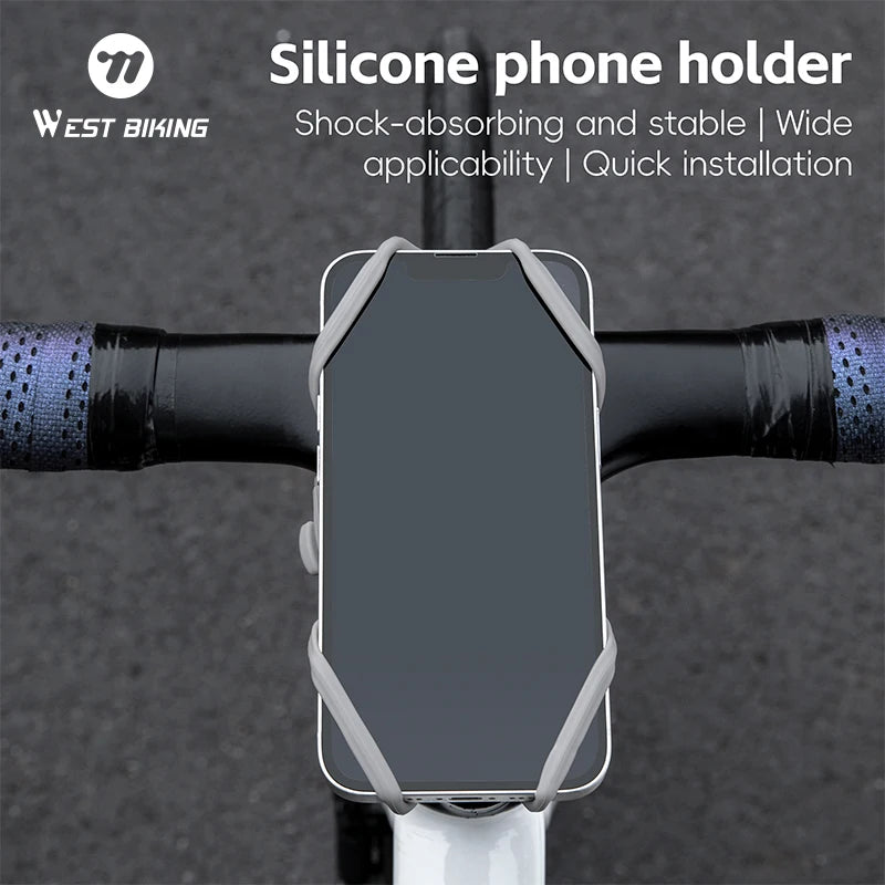 WEST BIKING Silicone Bike Phone Holder – Shock Absorbing Mount