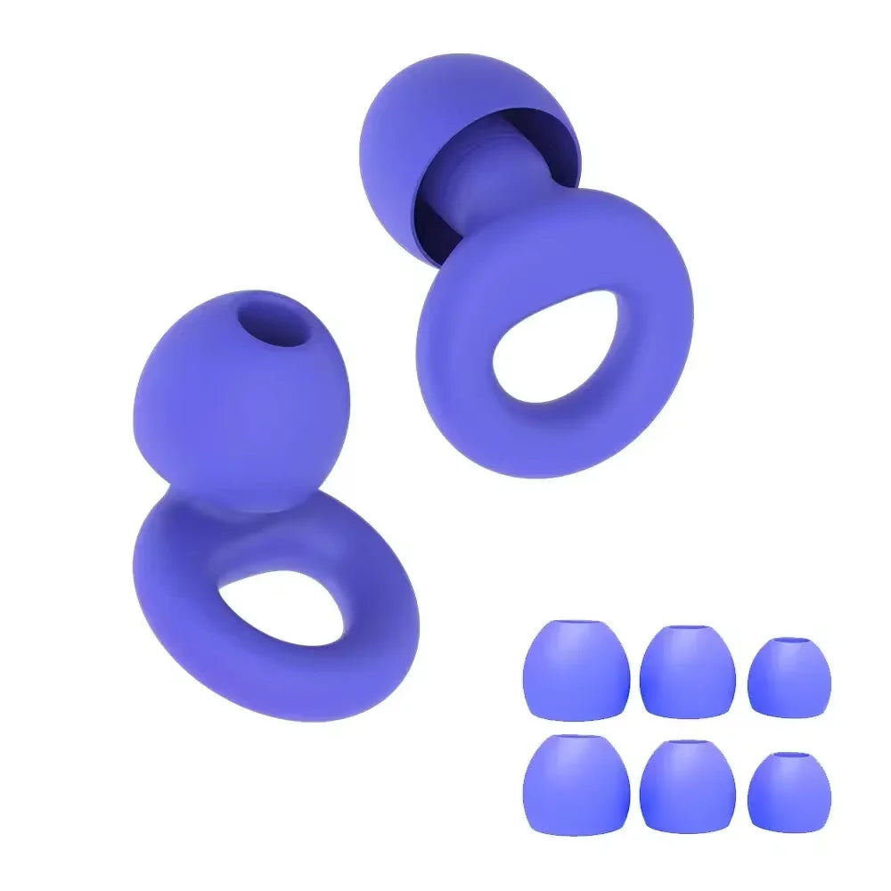 Silicone Earplugs 4 Sizes Hypoallergenic Reusable Noise Reducing