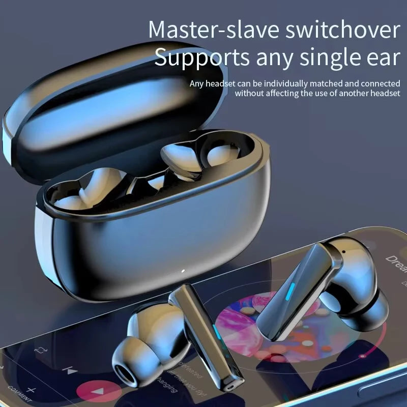 Wireless Noise-Cancelling Bluetooth 5.3 Earbuds – Secure Fit for Workouts