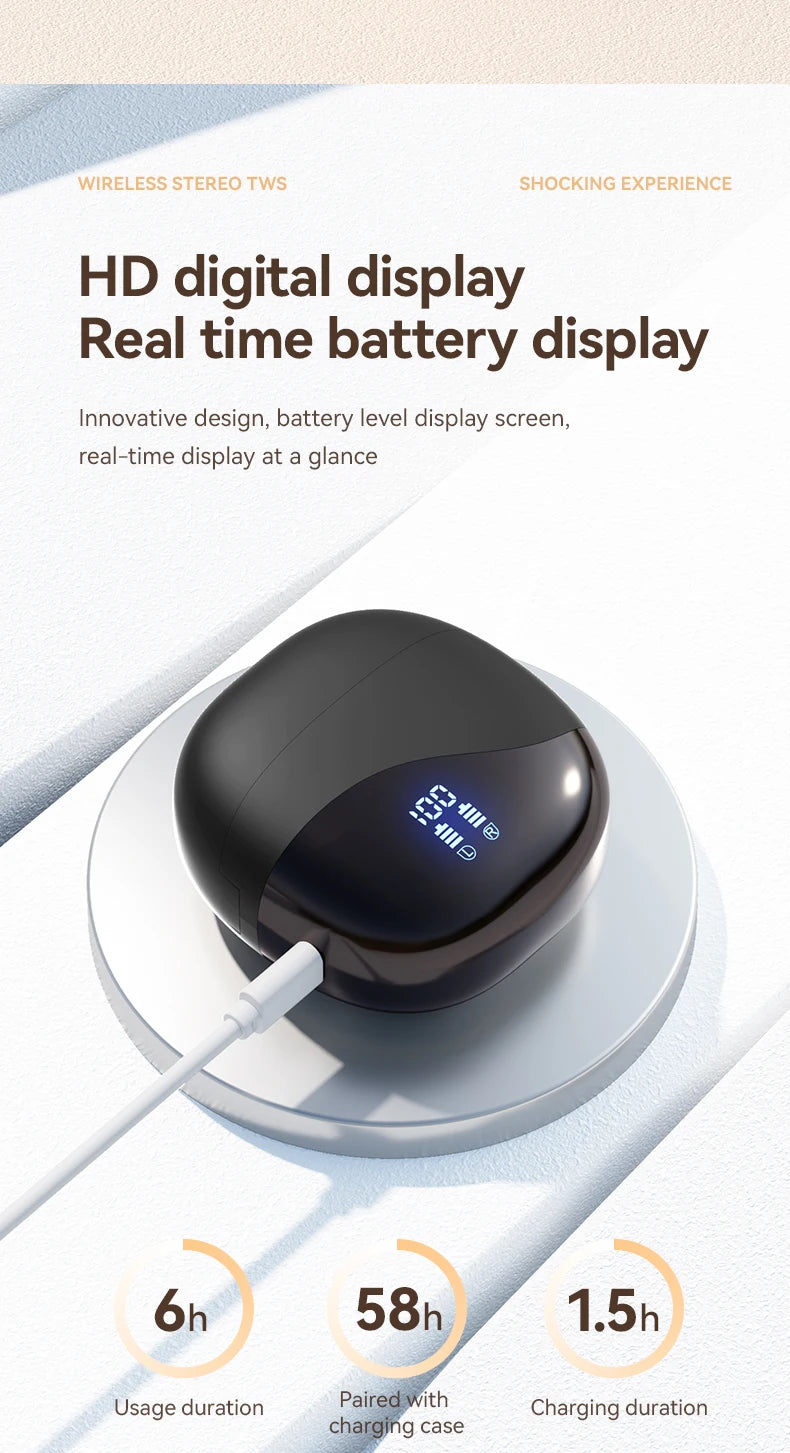 Bluetooth 5.3 Open-Ear Earphones with Active Noise Cancellation
