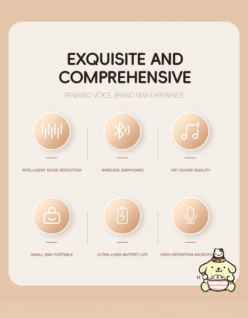 Hello Kitty Bluetooth 5.2 Wireless Earbuds, Waterproof, Affordable