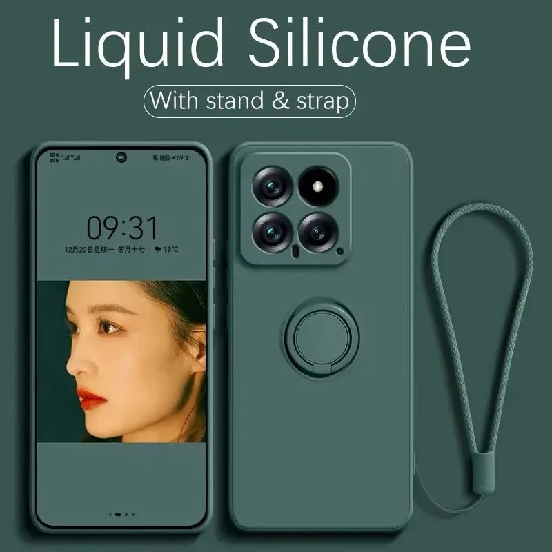 Liquid Silicone Magnetic Case Kickstand Xiaomi Redmi Note