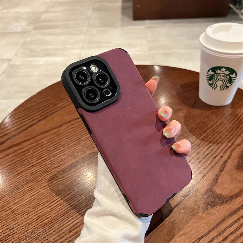 Shockproof Matte Silicone iPhone Case with Camera Lens Protection