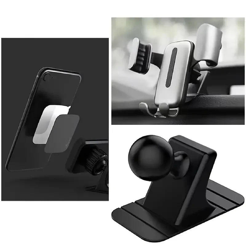 Car Phone Holder Base – 17mm Ball Head Dashboard Suction & Air Vent Mount