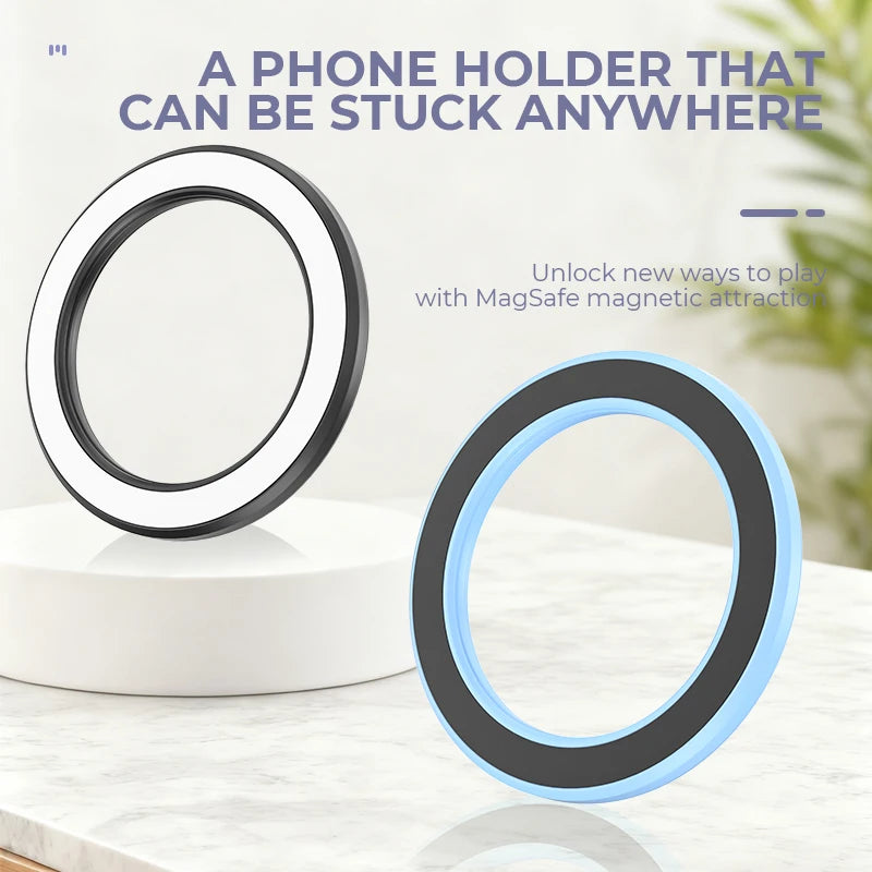 Strong Magnetic Ring Phone Holder | MagSafe Wall Car Dashboard Mount | iPhone 15 Universal Stand