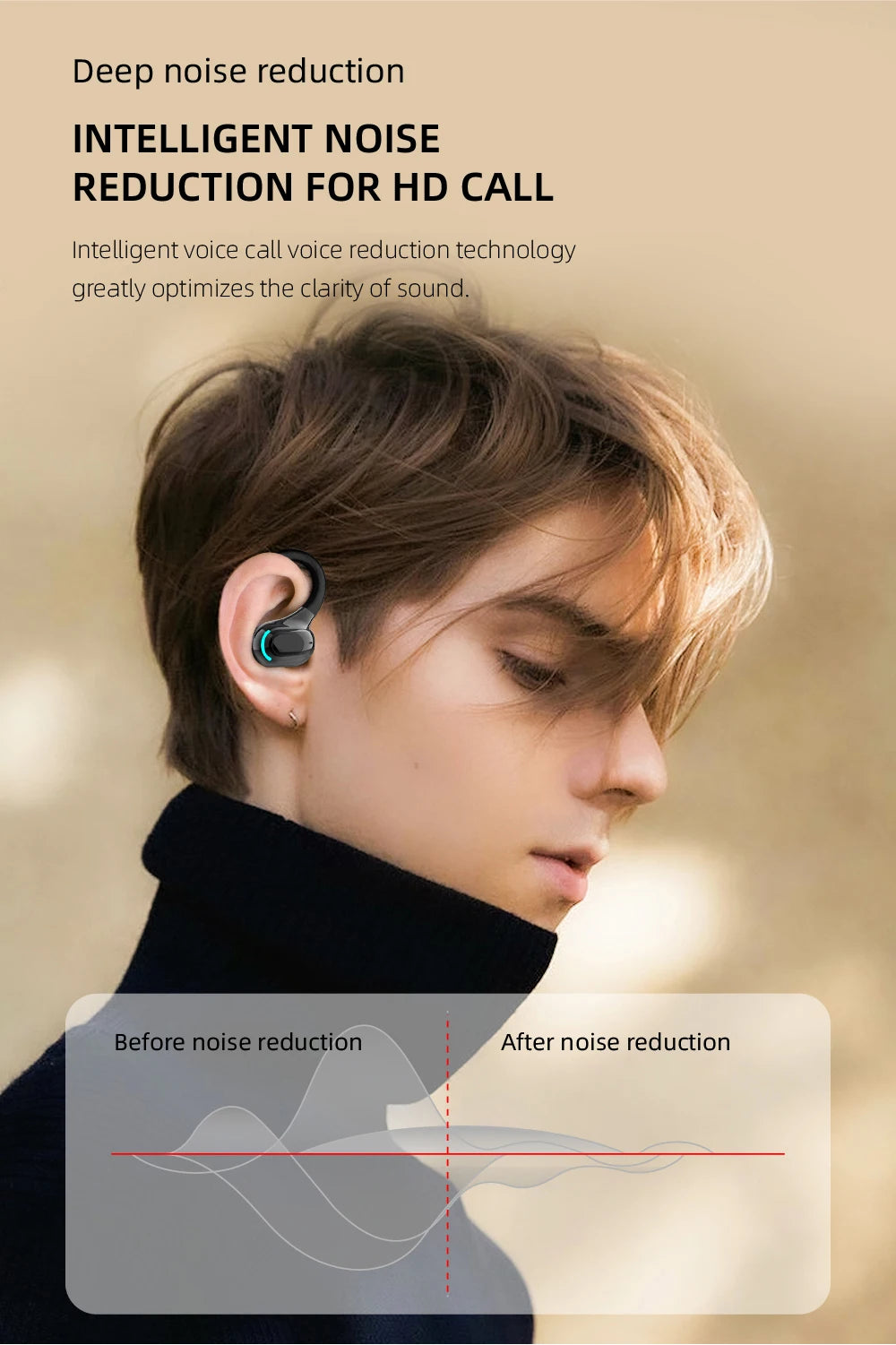 DISOUR M-F8 Wireless Ear-Hook Headset - Best Headphones for iPhone and Samsung