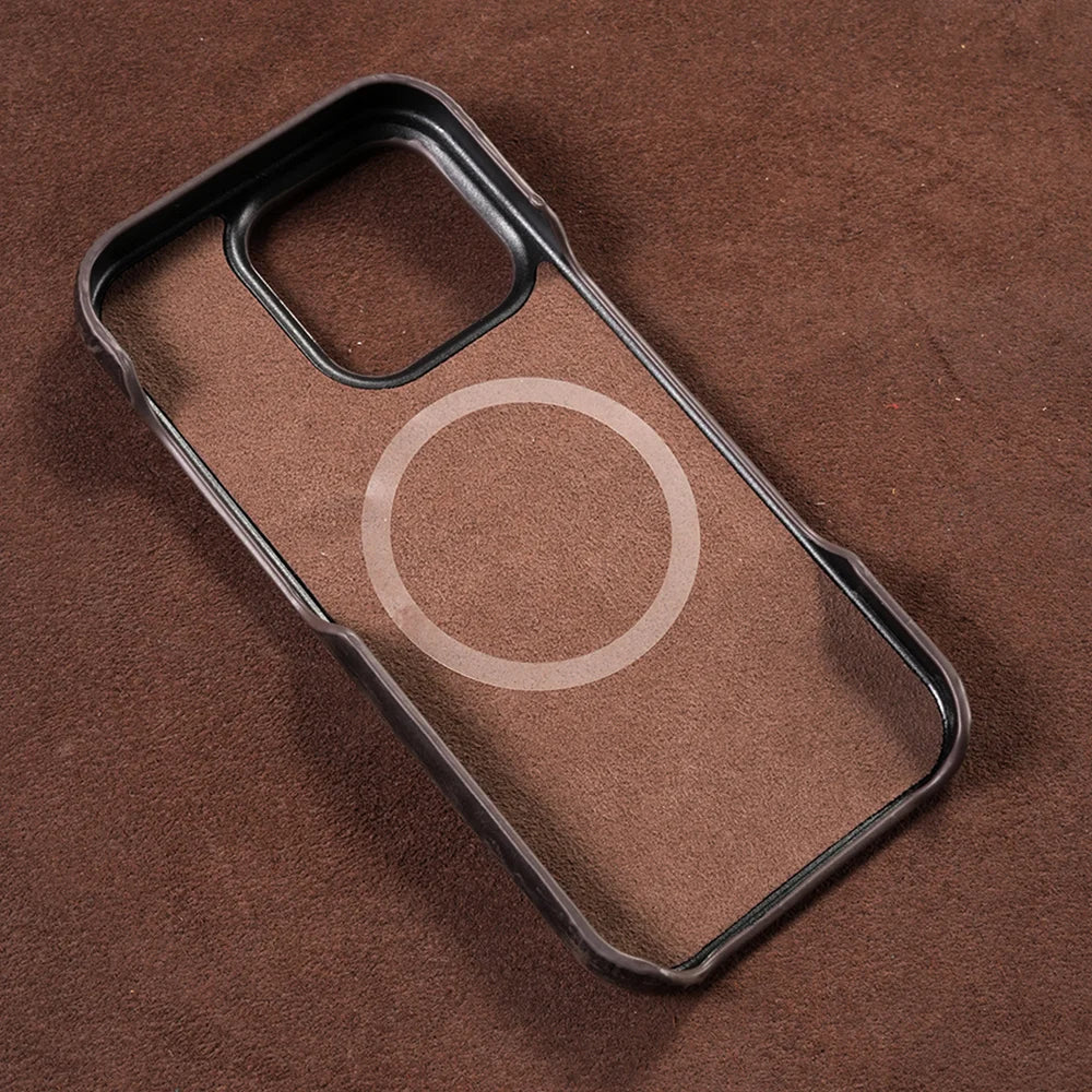 LANGSIDI Full Grain Leather MagSafe Case for iPhone 15 Pro Max & 16