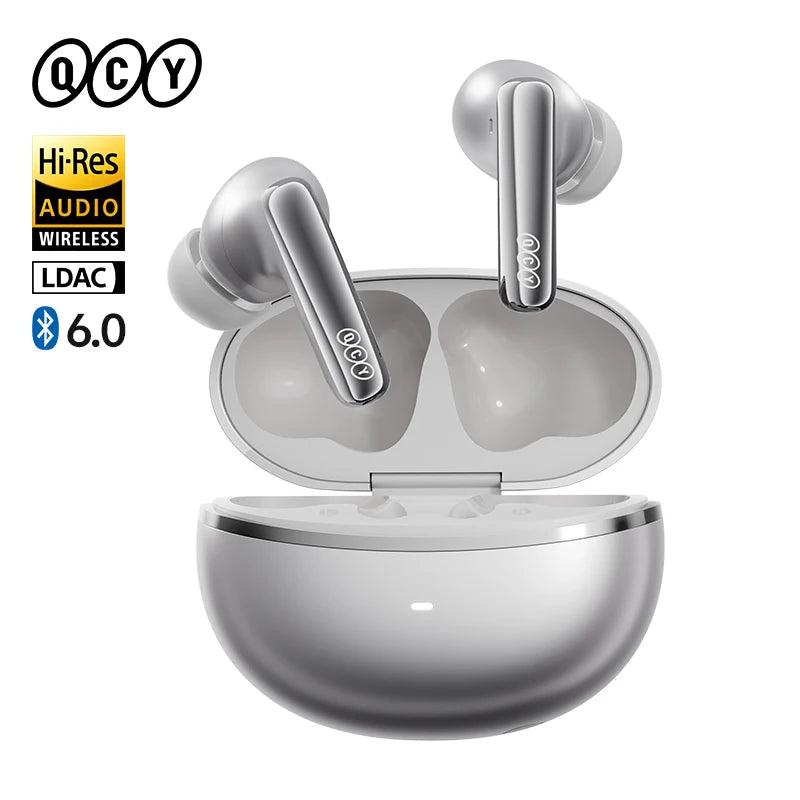 QCY MeloBuds N70 Bluetooth 6.0 ANC Earbuds | LDAC Hi-Res | 6-Mic | 50H | Wireless Charging