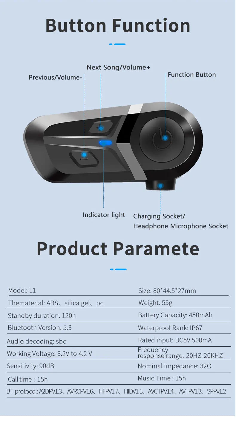 Motorcycle Helmet Bluetooth Headset - Best Wireless Communication Accessories