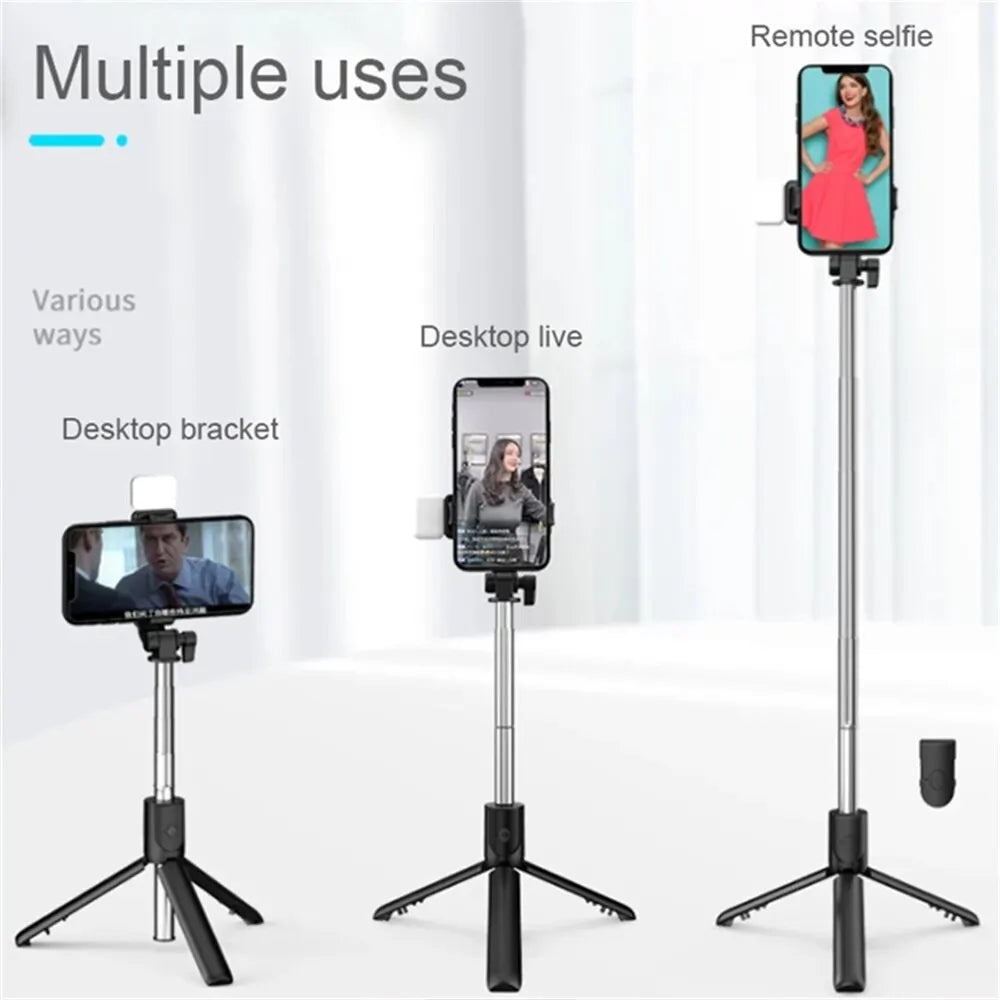 Fomscvka Bluetooth Selfie Stick Tripod – Wireless Remote & Retractable