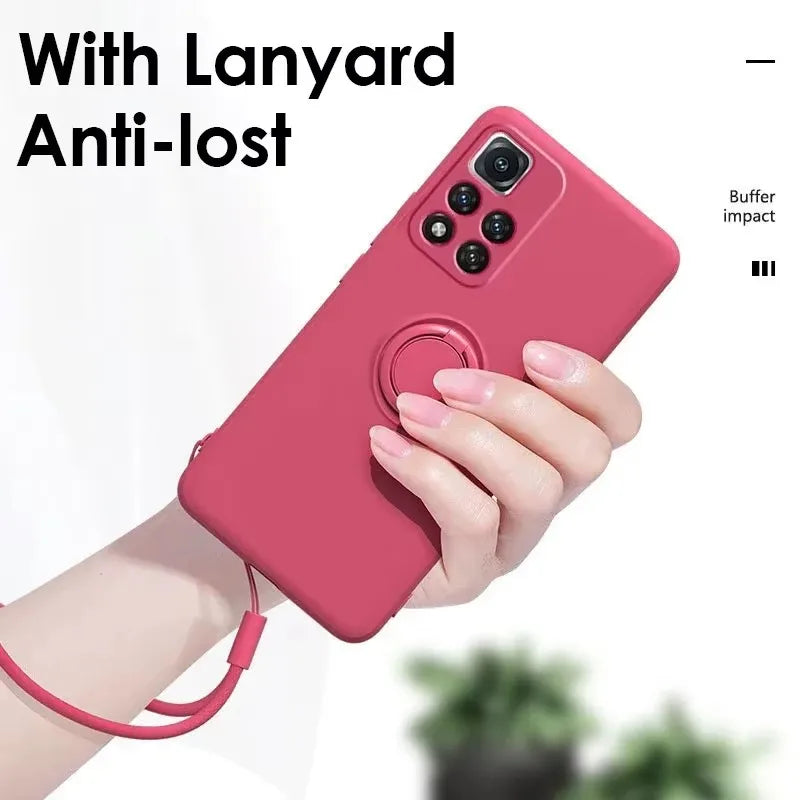 Liquid Silicone Magnetic Case Kickstand Xiaomi Redmi Note