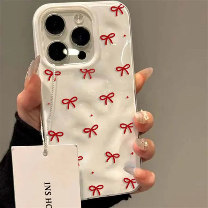 Red Bow iPhone Case | Coquette Soft TPU Cover for iPhone 11-15