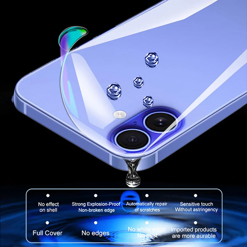 1-4 Pack Back Hydrogel Film iPhone 16 15 14 13 12 11 XS XR X SE 8 7 6 Pro Max Soft Clear Protector