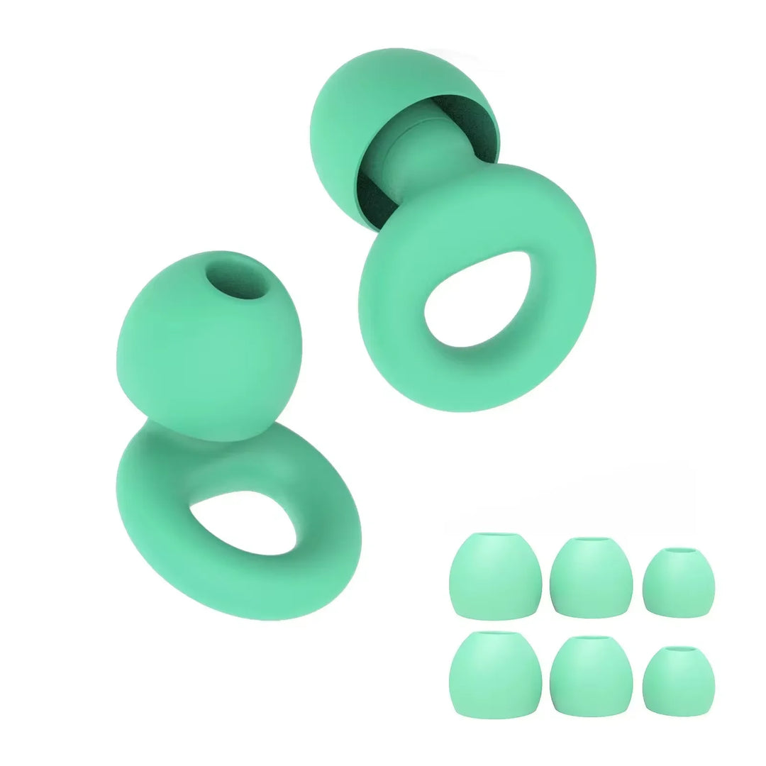 Silicone Earplugs 4 Sizes Hypoallergenic Reusable Noise Reducing
