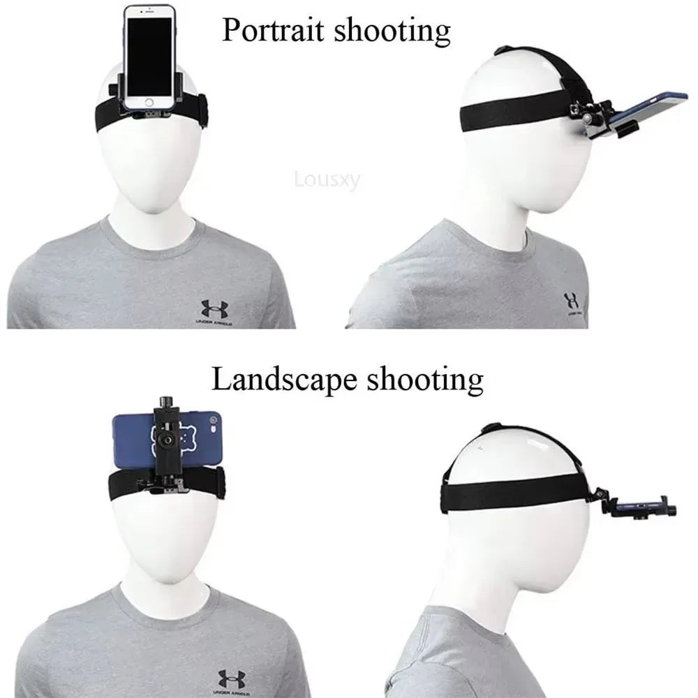 Head-Mounted Phone Holder – First Person POV Headband Bracket for Live Video